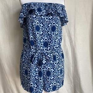 Vineyard Vines Strapless Floral Romper
